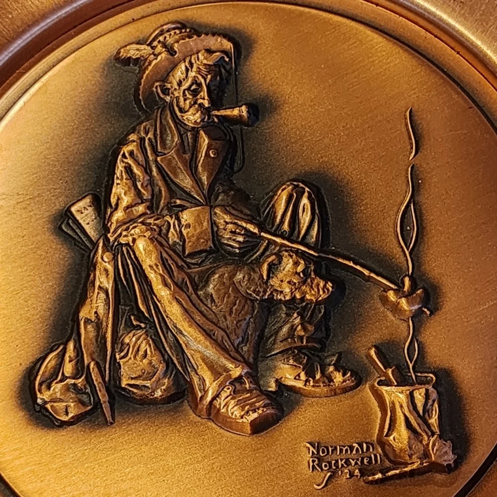 Norman Rockwell The Hobo Copper Plate 1978 Hamilton Vintage Dog Art Collectible